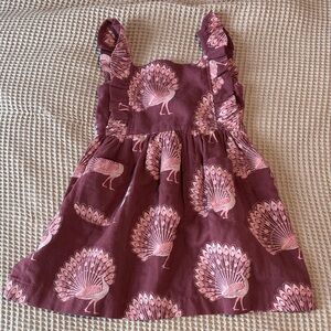 NWT Kate QuinnPeacock Print Kids Dress - Purple and Pink